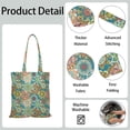 thumbnail image 2 of Bohemian Geometric Plaid Reusable Grocery Tote - Spacious Washable Bag with Durable Design, 2 of 5