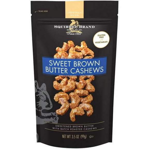 (Price/case)Squirrel 03380 Cashews Sweet Brown Butter 6-3.5 Ounce