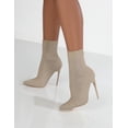 thumbnail image 2 of Botas de calcetín Beige de lujo para mujer, botas de tacón alto de bailarina exótica, botas de tela elástica a la moda de invierno de talla grande 39, otoño 2021 Gao Jinjia LED, 2 of 2