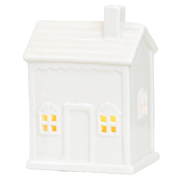 Ceramic Christmas Village Sets - Lighted Christmas Ceramic Village Houses, Christmas Town Snow Scene Tabletop Porcelain Decor, Christmas Village Collection for Tabletop Mantel Christmas Decoration