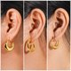 thumbnail image 2 of JeenMata Juego de 3 Pares de Pendientes de Moda para Mujer en Baño de Oro Amarillo, Pendientes de Aro, Pendientes Hipoalergénicos Colgantes Gruesos y Livianos, Regalo de Joyería para Mujer, 2 of 5