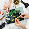 thumbnail image 5 of Cars Cutting Board, Giant Monster Pickup Truck Large Tires and Suspension Extreme Biggest Wheel Print, Decorative Tempered Glass Cutting and Serving Board, Small Size, Green Grey, by Ambesonne, 5 of 5