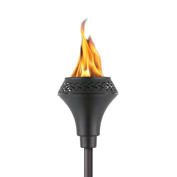 TIKI Brand 65-in Metal Outdoor Torch, Weather-Resistant Large Flame Torch for Patio & Backyard with Easy-Pour Canister