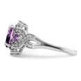 thumbnail image 4 of Primal Silver Sterling Silver Rhodium Diamond and Amethyst Ring, 4 of 5
