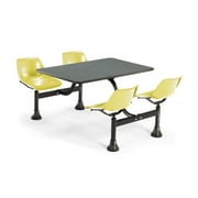 OFM Model 1003 Cluster Seating Table with 30" Top and 4 Seats, Gray Nebula with Yellow