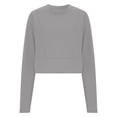 thumbnail image 4 of Hxlamzoo Women's Long Sleeve Tees Round Neck Casual Solid Basic Comfort Laid-Back Top, 4 of 8