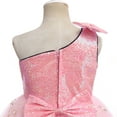 thumbnail image 6 of IBTOM CASTLE Kids Girls Bowknot Sequin Tulle Party Dress One-Shoulder Wedding Bridesmaid Flower Girl Dresses Pageant Formal Prom Ball Gown 8-9 Years Pink, 6 of 8