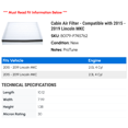 thumbnail image 2 of Cabin Air Filter - Compatible with 2015 - 2019 Lincoln MKC 2016 2017 2018, 2 of 2