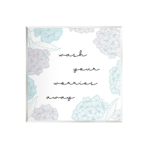 Wash Your Worries Away Delicate Florals Botanical & Floral Graphic Art Unframed Art Print Wall Art