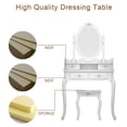 thumbnail image 5 of Franhais Dressing Table with Stool, Density Board Wood Dresser with Drawers and Footstool, Gift for Daughter, Girlfriend, 5 of 8