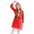 thumbnail image 7 of XFHLMJFF Girls Dresses Christmas Santa Children Shawl Cape Red Colored Long Sleeve Fashion Flowy Dresses Size 110-150, 7 of 7