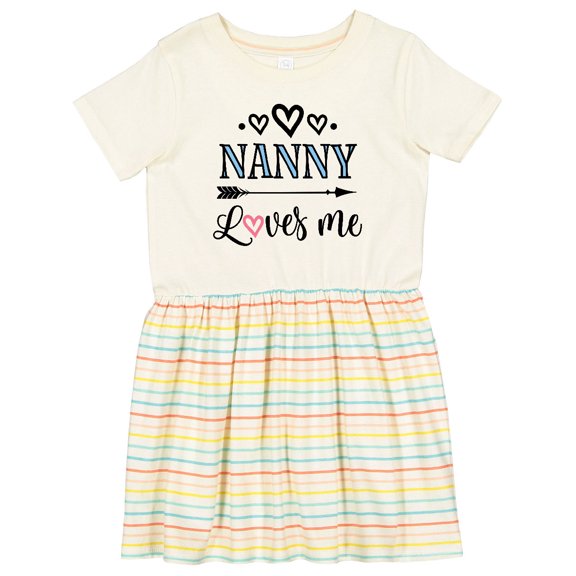 Inktastic Nanny Loves Me Grandchild Girls Toddler Dress