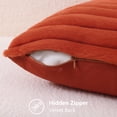 thumbnail image 3 of Smile Bee 18x18 inch Faux Fur Plush Decorative Throw Pillow Covers Set of 2, Soft Fluffy Striped Decorative Modern Couch Pillow Cases for Sofa and Bed, Rust, 3 of 9
