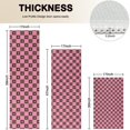 thumbnail image 4 of Pink Brown Heart Checkered Pattern Kitchen Rugs Sets Of 3,Kitchen Runner Rugs Non Skid Washable,Decorative Kitchen Floor Mats for Kitchen,Sink,Laundry,17"x30"+ 17"x47" + 17"x59", 4 of 6