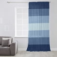 thumbnail image 3 of Navy Blue Ombre Semi Sheer Curtains Drapes for Living Room, Bedroom, French Doors Window 96 Inches Long, Gradient Navy Blue Woods Farmhouse Rod Pocket Chiffon Curtain Drapery Voile Draperies Panel, 3 of 6
