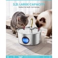 thumbnail image 6 of FWMB Cat Water Fountain Stainless Steel, 108oz/3.2L Pet Water Dispenser Featuring Water LED Window and Ultra-Quiet Pump for Cats, Dogs and Multiple Pets, 6 of 9