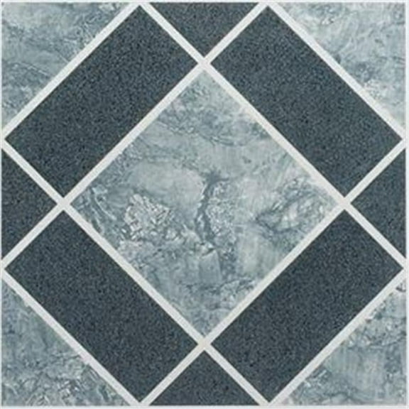 Achim Importing Co., Inc. NEXUS Light & Dark Blue Diamond Pattern 12 Inch x 12 Inch Self Adhesive Vinyl Floor Tile #303