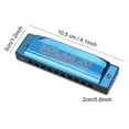 thumbnail image 3 of Harmonica 10 trous 20 tons clé de do Blues orgue à bouche instrument de musique pour débutant (bleu), 3 of 4