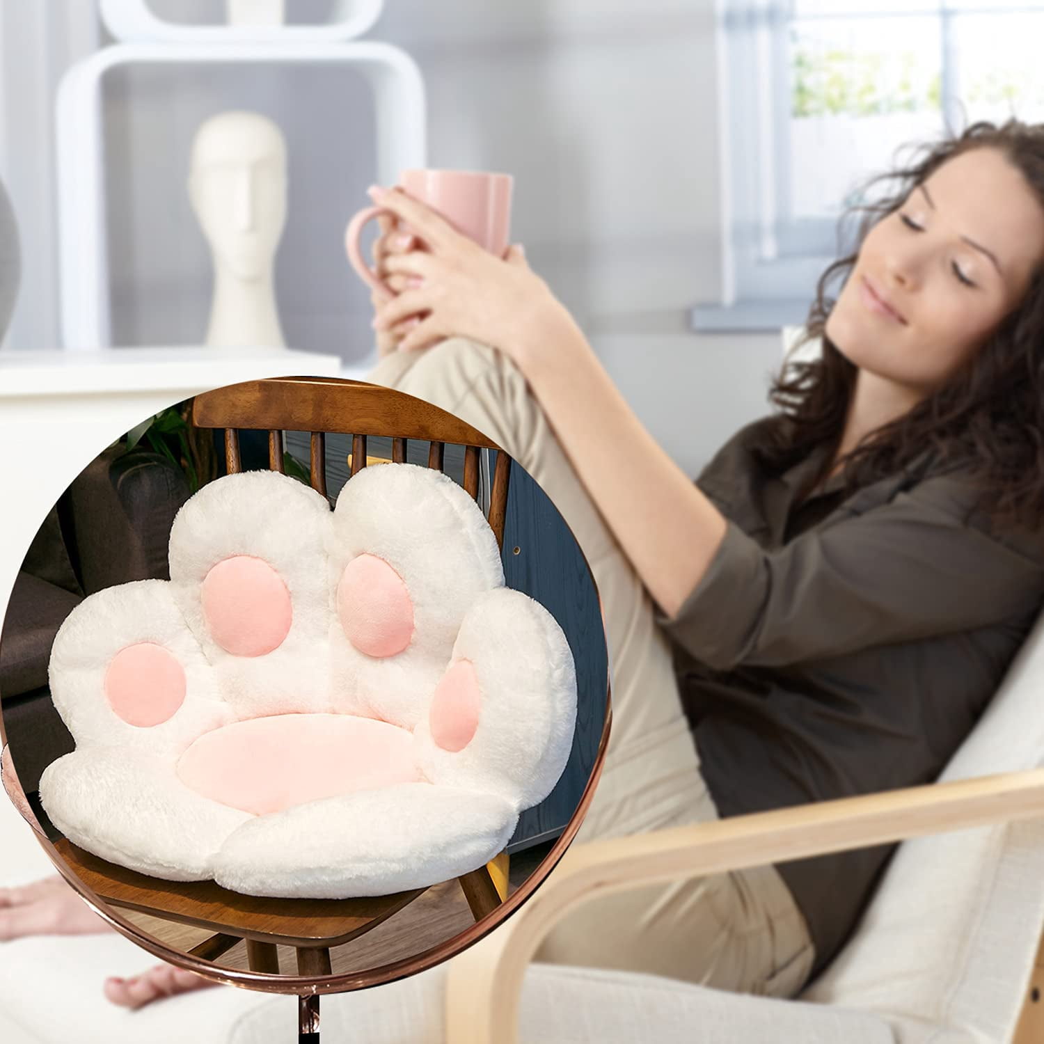 Freshdoll Cojín de Asiento con Forma de Pata de Gato Perezoso sofá