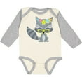 thumbnail image 3 of Inktastic Hipster Raccoon, Raccoon With Glasses, Flowers Boys or Girls Long Sleeve Baby Bodysuit, 3 of 5