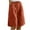 Orange, variant on CHGBMOK Womens Casual Linen Shorts Button Elastic Waisted Lounge Shorts Summer Solid Loose Shorts with Pockets