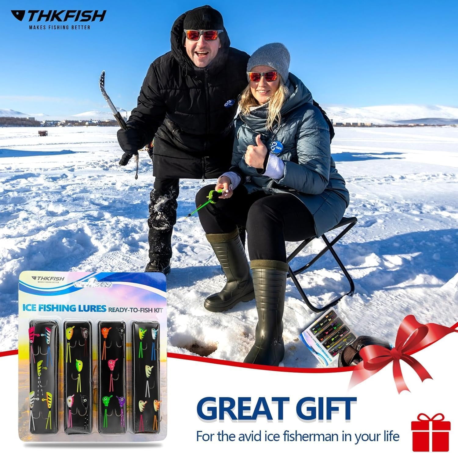 Ice Fishing Jigs, 20pcs Dancing Ice Fishing Jig Rubber Skirt Kit Winter Ice Fishing Lures Ice Fishing Lures and Jigs Walleye Ice Fishing Gear for Ice Jigging Panfish Crappie Panfish Pike, 4 Styles