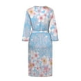 thumbnail image 4 of Yuyamidu Cherry Blossom Womens Bath Robes Female Kimono Robe for Women Plus Size L Lightweight Nightgowns Girls Loungewear Dress Soft Long Bathrobe, Blue, 4 of 7
