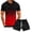 Red, variant on Edvintorg 3D Gradient Lapel Half Button Men's T-Shirt Set Casual Sportswear Men's Oversized Clothing T-Shirt Shorts Suit Summer Beach