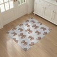 thumbnail image 3 of ODIKA 3'x5' Washable Throw Rug Retro Pink Bowknot Cream Striped Short Haired Bows Shaped for Entryway, Kitchen, Mudroom, Stain Resistant, Low Profile, Non-Slip, 3 of 7