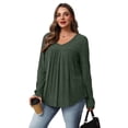 thumbnail image 5 of WIHOLL Long Sleeve Shirts for Women V Neck Tunic Tops Lightweight Womens Sweaters Fall Outfits, 5 of 12