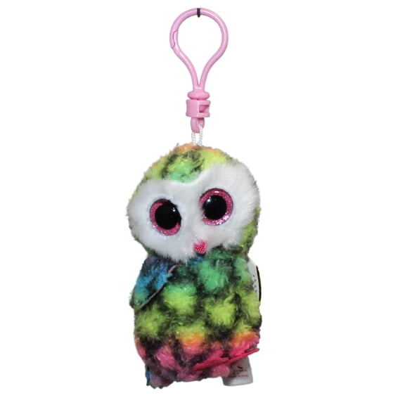 Owen Rainbow Owl Beanie BooClip 5 inch - Stuffed Animal by Ty (35025)