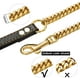 thumbnail image 2 of Correa de cadena para perro Correa para perro resistente resistente a prueba de masticación Longitud de cadena de 13 mm Cadena de eslabones cubanos de oro de 18 quilates de acero inoxidable, 2 of 5