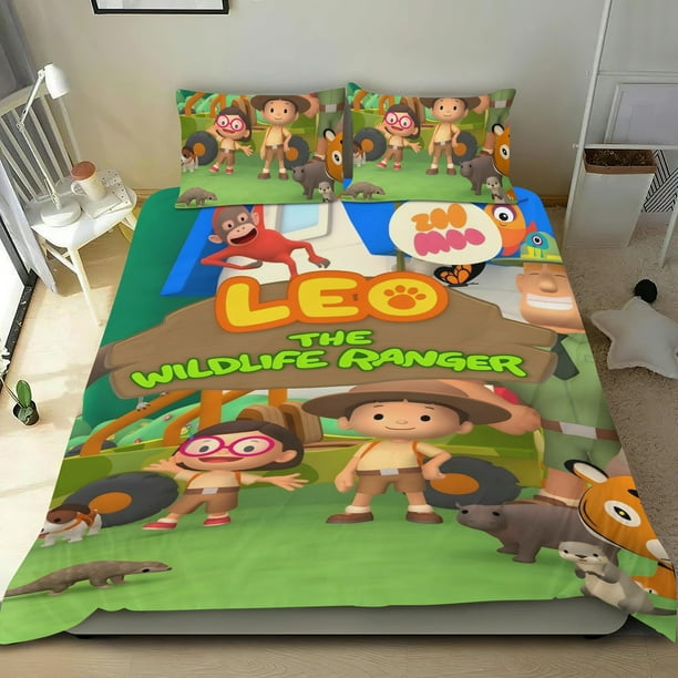 Leo Guardabosques Salvaje Conjunto de sábanas temático, trío de piezas, cómodo y amigable con la piel, diseño único, regalo de decoración para el hogar para familiares, amigos y fans,173cm *218cm