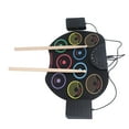Electronic Drum Set Portable Easy to Play Roll Up Drum Pad Pedals Drum