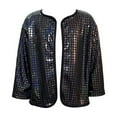 thumbnail image 5 of Toddler Boys Laser Square Plaid Sequin Cardigan Top Stagewear Jacket Black,12-24M, 5 of 5