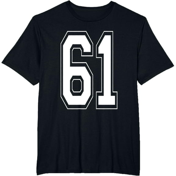 t-shirt Number 61 Birthday Gift Sports Player Team Numbered Jersey T-Shirt mens，black，women，funny，men，journey，Crew Neck, Short Sleeve,printing