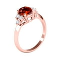 thumbnail image 4 of AoneJewelry 1.55 Carat Garnet & White Diamond Gemstone Ring In 10K Rose Solid Gold, 4 of 5