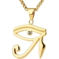 thumbnail image 1 of CZ Pendentif de Protection Il d'Horus Égyptien sur Collier en Acier Inoxydable Symbole Égyptien Ancien de Protection, 1 of 5