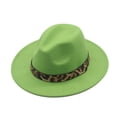 thumbnail image 4 of MEICHEN Fashion Bucket Hat for Women with Leopard Decoration Western Wide Brim Solid Fedora Hats Jazz Caps, 4 of 6