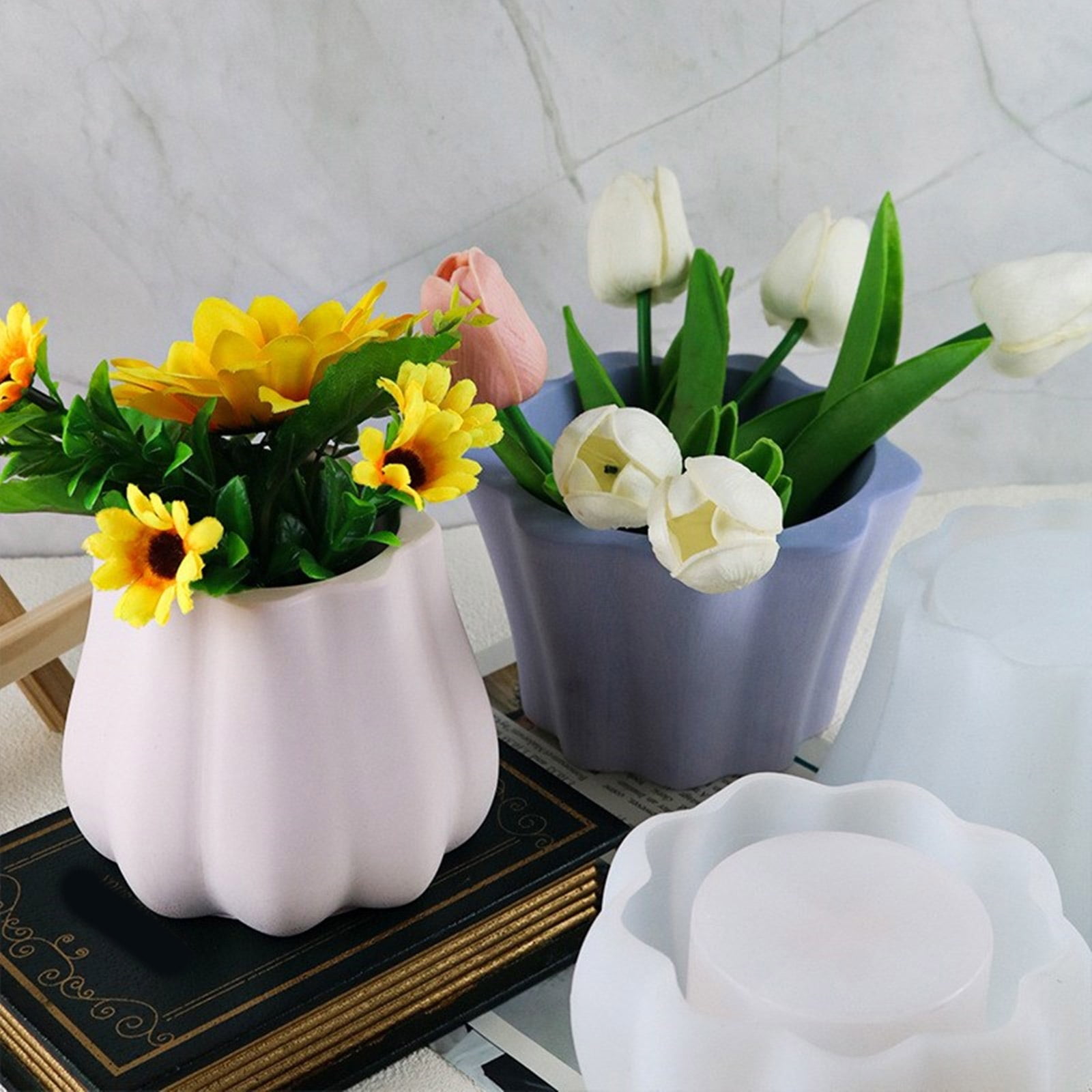 Succulent Flower Pots Silicone Mold DIY Garden Concrete Flowerpot Candle Holder Mould Resin Casting Molds Handmade Craft