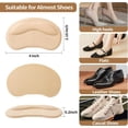 thumbnail image 3 of Heel Pads Cushion Inserts for Loose Shoes, Heel Grips & Liners for Men Women – Protectors Against Blisters, Heel Pain, Slipping & Friction(6 Pairs, Beige), 3 of 4
