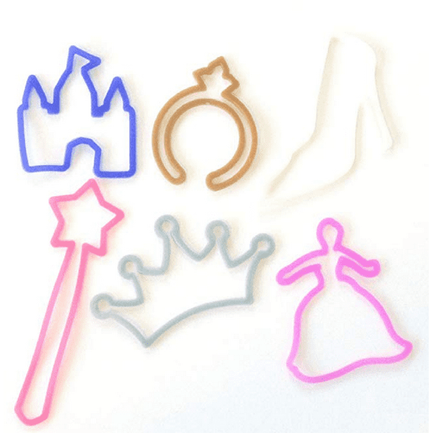 Silly Bandz Rubber Bracelets Princess Shapes Pack of 24 Assorted