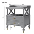 thumbnail image 7 of Nightstand Modern Nightstand 2-Drawer with Open Shelf, Wood Modern End Table Storage Shelf for Living Room,Large Bed Side Table for Bedrooms,Gray, 7 of 7