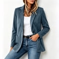 thumbnail image 4 of YanHoo Faux Suede Blazer for Women Dressy Casual Button Suit Jackets Lightweight Office Work Jacket Business Outfits, 4 of 8