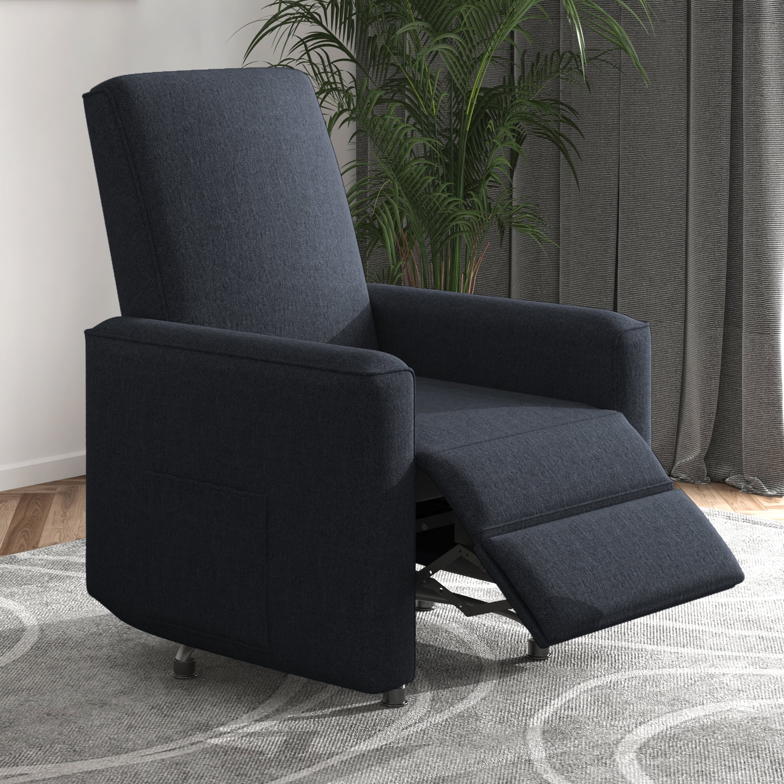 MUZZ Recliner Chair with 360° Glider Swivel, Upholstered Push Back