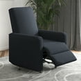 thumbnail image 2 of Upholstered Swivel Rocking Glider Recliner Chair, Nursery Rocker Chair with Extra Large Footrest and Wingback Backrest, 2 of 16