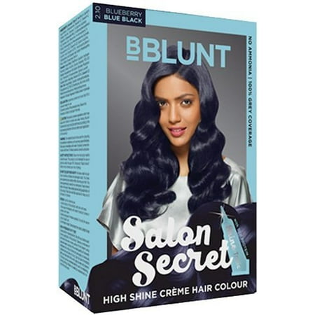 High Res Colour BBLUNT Salon Secret High Shine Creame Hair Colour (Blueberry Blue Black: 2'10, 100 g) Product Combo ()