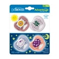 thumbnail image 3 of Dr. Brown's Advantage Baby Pacifier, Fully Symmetrical, Silicone Bulb, 0-6m, BPA Free, Love/Glow, 4 Pack, 3 of 39