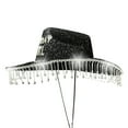 thumbnail image 5 of Fgnfyis Sparkly Western Cowboy Hat with Dazzling Bowler Design for Disco Party Events Black One Size, 5 of 5