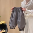 thumbnail image 3 of Tiijoy Girls Bloomers Ruffled High Waisted Baggy Lightweight Pants, Sizes 12-24M, Grey, 3 of 3